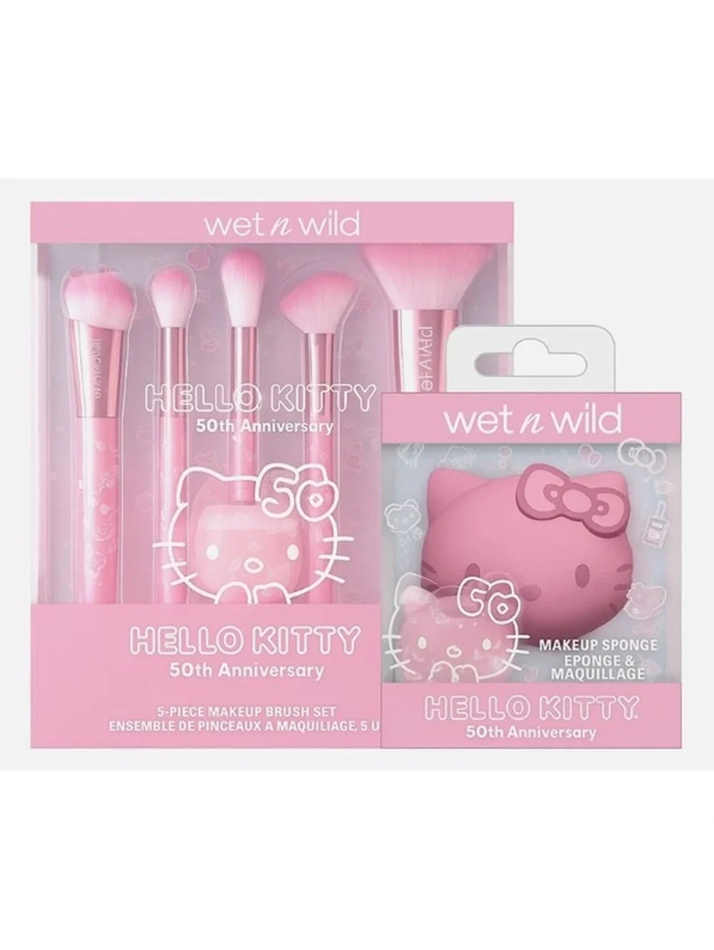Wet n Wild Hello Kitty Black Tote Bag with Makeup Brush and Sponge Bundle